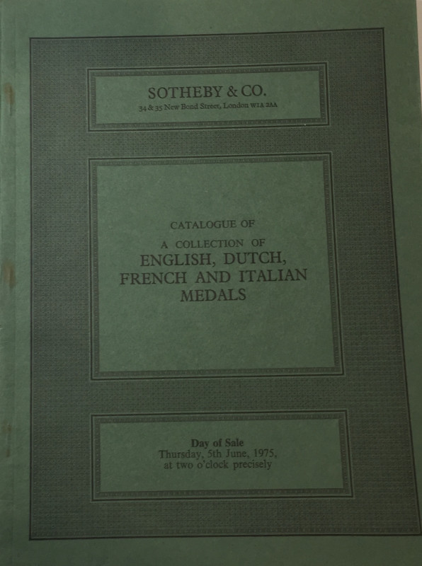 Sotheby & Co., Catalogue of A Collection of English, Dutch, French and Italian M...