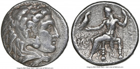 MACEDONIAN KINGDOM. Alexander III the Great (336-323 BC). AR tetradrachm (25mm, 16.99 gm, 5h). NGC Choice Fine 5/5 - 4/5. Posthumous issue of Babylon,...