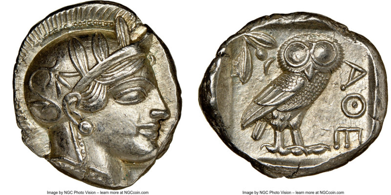 ATTICA. Athens. Ca. 440-404 BC. AR tetradrachm (25mm, 17.21 gm, 9h). NGC Choice ...