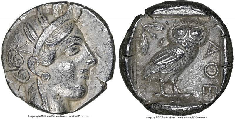 ATTICA. Athens. Ca. 440-404 BC. AR tetradrachm (24mm, 17.09 gm, 9h). NGC Choice ...
