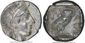 ATTICA. Athens. Ca. 440-404 BC. AR tetradrachm (24mm, 17.09 gm, 9h). NGC Choice AU 5/5 - 4/5. Mid-mass coinage issue. Head of Athena right, wearing ea...