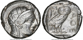 ATTICA. Athens. Ca. 440-404 BC. AR tetradrachm (24mm, 17.17 gm, 1h). NGC Choice XF 4/5 - 4/5. Mid-mass coinage issue. Head of Athena right, wearing ea...