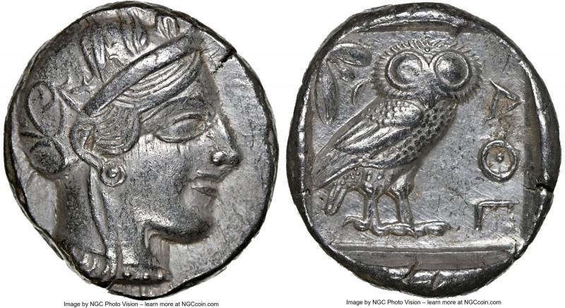 ATTICA. Athens. Ca. 440-404 BC. AR tetradrachm (24mm, 17.13 gm, 7h). NGC Choice ...