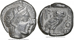 ATTICA. Athens. Ca. 440-404 BC. AR tetradrachm (24mm, 17.10 gm, 10h). NGC XF 5/5 - 4/5. Mid-mass coinage issue. Head of Athena right, wearing earring,...