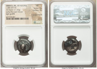 SARONIC ISLANDS. Aegina. Ca. 480-457 BC. AR stater (19mm, 11.65 gm). NGC VF 5/5 - 3/5, countermarks, light graffiti Sea turtle with smooth shell and t...