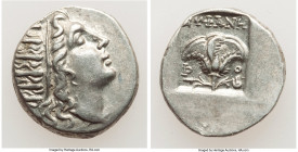 CARIAN ISLANDS. Rhodes. Ca. 88-84 BC. AR drachm (14mm, 2.48 gm, 11h). XF. Plinthophoric standard, Euphanes, magistrate. Radiate head of Helios right /...