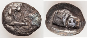 LYDIAN KINGDOM. Croesus (561-546 BC). AR/AE fourree stater or double siglos (18mm, 6.59 gm). Fine, core. Sardes. Confronted foreparts of lion right an...