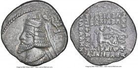 PARTHIAN KINGDOM. Phraates IV (ca. 38-2 BC). AR drachm (19mm, 11h). NGC Choice XF. Ecbatana. Diademed, draped bust of Phraates IV left, royal wart on ...