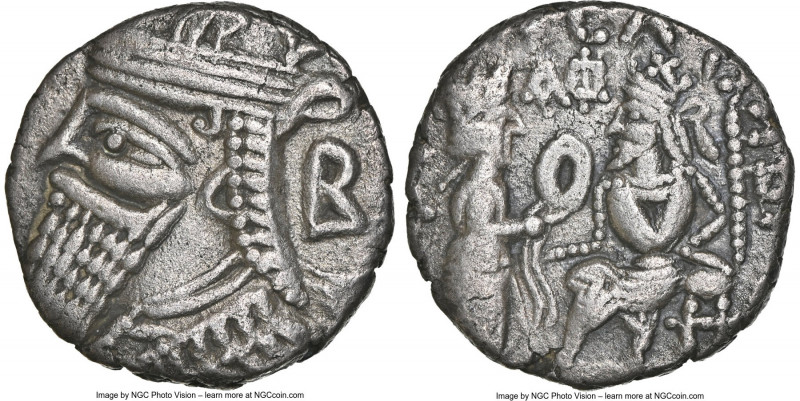 PARTHIAN KINGDOM. Vologases IV (ca. AD 147-191). BI tetradrachm (25mm, 1h). NGC ...
