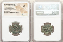 INDIA. Kushan Empire. Vima Takto (Soter Megas). Ca. AD 1st-2nd centuries. AE tetradrachm (21mm, 1h). NGC XF. Uncertain mint in Kapisha (Begram?), ca. ...