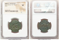 THRACE. Anchialus. Septimius Severus (AD 193-211). AE (27mm, 12h). NGC XF, lightly smoothing. AV K Λ CEΠT-CEVHΡOC, laureate, draped and cuirassed bust...