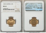 Republic gold 25 Schilling 1928 MS63 NGC, Vienna mint, KM2841, Fr-521. Prooflike. AGW 0.1702 oz. 

HID09801242017

© 2022 Heritage Auctions | All ...