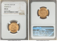 Leopold II gold 20 Francs 1875 MS64 NGC, Brussels mint, KM37. Position A. AGW 0.1867 oz. 

HID09801242017

© 2022 Heritage Auctions | All Rights R...