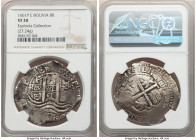 Philip IV Cob 8 Reales 1661 P-E VF30 NGC, Potosi mint, KM21. 27.24gm. Ex. Espinola Collection

HID09801242017

© 2022 Heritage Auctions | All Righ...