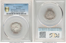 Republic silver "Potosi" Proclamation Medal of 1 Sol 1853 MS63 PCGS, Potosi mint, Burnett-61A, Fonrobert-9582. POTOSI AL YLUSTRE JEFE DE BOLIVIA Geniu...