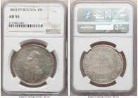Republic Melgarejo 1865-FP AU55 NGC, Potosi mint, KM146. One year type. 

HID09801242017

© 2022 Heritage Auctions | All Rights Reserved