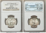 Prussia. Wilhelm II 2 Mark 1913-A MS66 NGC, Berlin mint, KM532. 100th Anniversary of Victory over Napoleon at Leipzig. 

HID09801242017

© 2022 He...