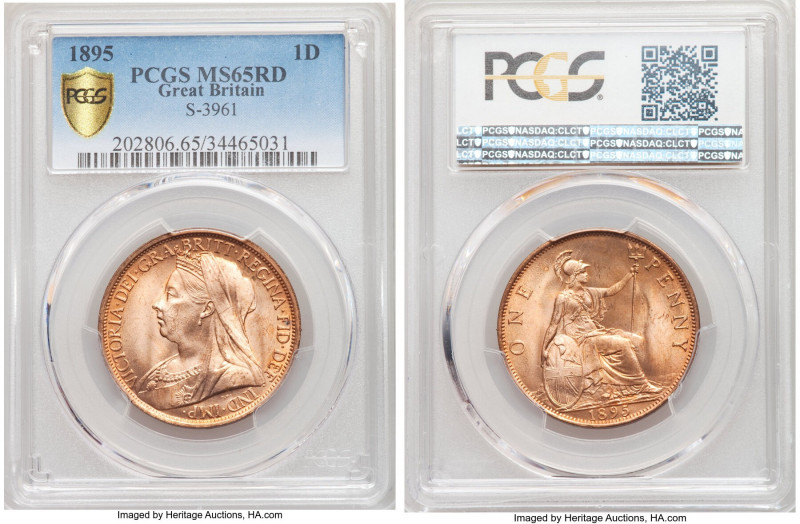 Victoria Penny 1895 MS65 Red PCGS, KM790, S-3961, Letter "P" in penny is one mm ...