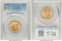 Victoria gold "Shield" Sovereign 1871 MS64 PCGS, KM736.2, S-3853B. Die #28. 

HID09801242017

© 2022 Heritage Auctions | All Rights Reserved