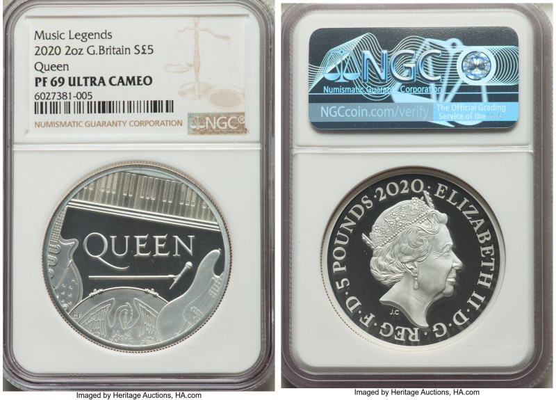 Elizabeth II Pair of Certified silver Proof "Queen" Issues PR69 Ultra Cameo NGC,...