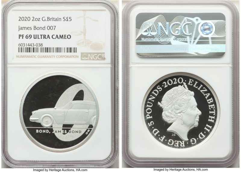 Elizabeth II Pair of Certified silver Proof "James Bond 007" Multiple Pounds 202...