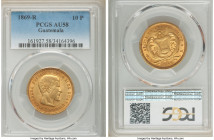 Republic gold 10 Pesos 1869-R AU58 PCGS, Guatemala mint, KM193.

HID09801242017

© 2022 Heritage Auctions | All Rights Reserved