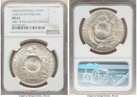 Republic Counterstamped Peso 1894 MS62 NGC, KM224. Guatemala 1/2 Real counterstamp (UNC Strong) upon a Peru Republic Sol 1891 LM-TF/BF Lima mint, KM19...