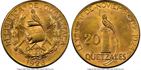 Republic gold 20 Quetzales 1926 MS61 NGC, Philadelphia mint, KM246, Fr-48. Mintage: 49,000. One year type. AGW 0.9675 oz. 

HID09801242017

© 2022...