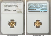 Nayakas of Chitradurga. Madakeiri Nayaka gold Pagoda ND (1565-1602) MS64 NGC, KM-Unl., Fr-381. 

HID09801242017

© 2022 Heritage Auctions | All Ri...