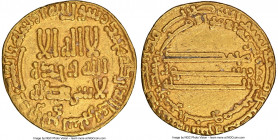 Abbasid. temp. al-Rashid (AH 170-193 / AD 786-809) gold Dinar AH 182 (AD 798/799) AU50 NGC, No mint (likely Madinat al-Salam), A-218.3. 4.16gm. Citing...