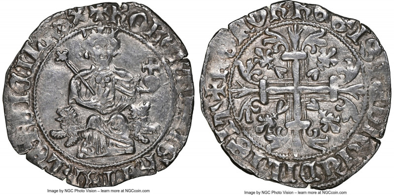 Naples & Sicily. Robert d'Anjou Gigliato ND (1309-1343) MS62 NGC, MIR-28. 28mm. ...