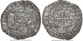 Naples & Sicily. Robert d'Anjou Gigliato ND (1309-1343) MS62 NGC, MIR-28. 28mm. 3.93gm. ROBERT DEI GRA IERL' ET SICIL' REX Crowned king seated facing ...
