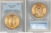 Estados Unidos gold 50 Pesos 1929 MS64 PCGS, Mexico City mint, KM481, Fr-172. Near gem with fully aurous shimmering fields. AGW 1.2056. 

HID0980124...