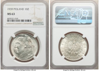 Republic 10 Zlotych 1939-(w) MS63 NGC, Warsaw mint, KM-Y29.

HID09801242017

© 2022 Heritage Auctions | All Rights Reserved