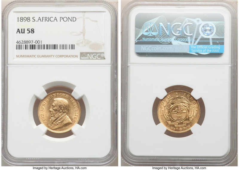 Republic gold Pond 1898 AU58 NGC, Pretoria mint, KM10.2, Fr-2. 

HID0980124201...