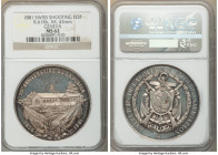 Confederation silver "Geneva Shooting Festival" Medal 1881 MS62 NGC, Richter-618b, Martin-320. 43mm. Mintage: 200. By Charles Jean Richard. Steel gray...