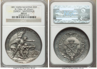 Confederation silver "Zurich - Winterthur Shooting Festival" Medal 1891 MS61 NGC, Richter-1746a. 45mm. By Hughes Bovy, Furet and Wildermuth. VATERLAND...