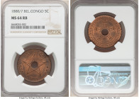 4-Piece Lot of Certified Assorted Issues NGC, 1) Congo Free State: Leopold II 5 Centimes 1888/7 - MS64 Red and Brown NGC, KM3 2) Germany: Frankfurt. F...