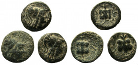 Pamphilia. Side. AE 15 mm. 1st Century BC. Lot of 3 coins.