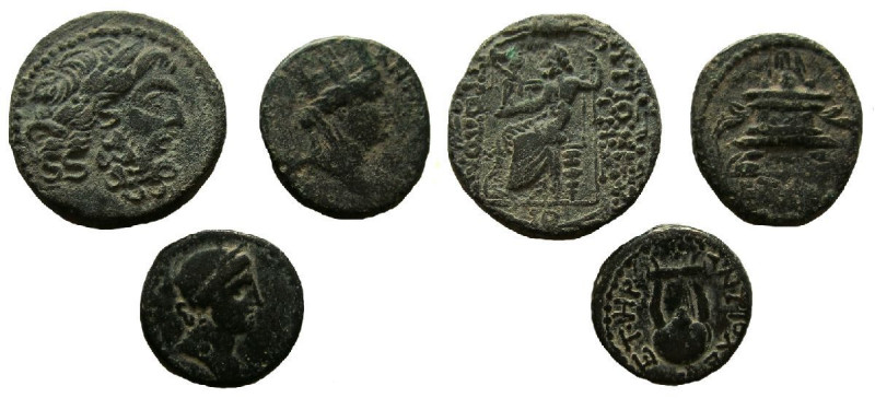 Syria. Seleucis and Pieria. Antioch. Pseudo-autonomous issue.
Lot of 3 coins.
...