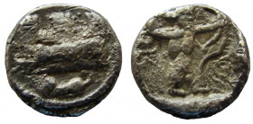 Phoenicia. Sidon. AR 1/16 Shekel. Time of Baalshallim I-Ba’ana. Circa 425-402 BC.