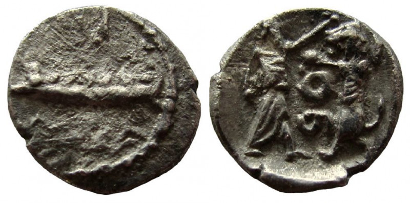 Phoenicia. Sidon. Circa 370-358 BC. AR 1/16 Shekel.

10 mm. 
Obverse: War-gal...