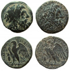 Ptolemaic Kingdom. Ptolemy II Philadelphos, 285-246 BC. AE Diobol. 28 mm. Alexandria mint. Lot of 2 coins.