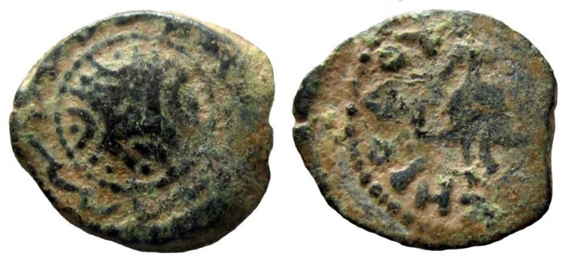 Judaea. Herod the Great, 40-4 BC. AE 4 Prutot. 16.5 mm.

Dated year 3, 38-37 B...