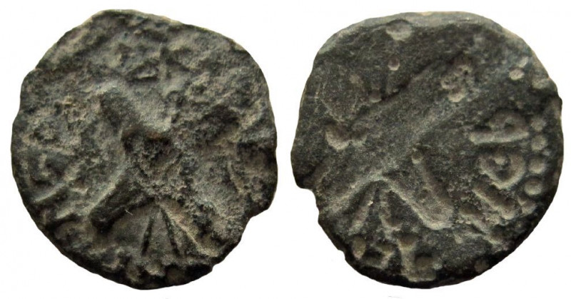 Judaea, Procurators. Antonius Felix, 52-59 AD. AE Prutah. Brockage.

Obverse: ...