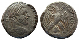 Seleucis and Pieria. Emesa. Macrinus, 217-218 AD. AR Tetradrachm.