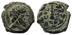 Phoenicia. Ake-Ptolemais. Pseudo-autonomous issue. Time of Claudius,  41-54 AD. AE 15 mm.