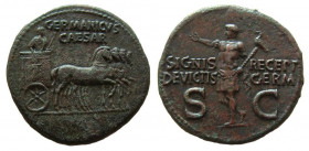 Germanicus. Died 19 AD. AE Dupondius. 28 mm. Rome mint.