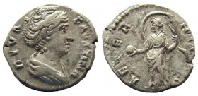 Diva Faustina Senior. Died 140/1 AD. AR Denarius. Rome mint.
