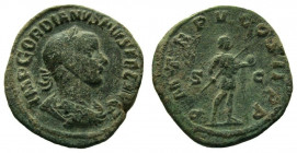 Gordian III, 238-244 AD. AE Sestertius. Rome mint. 31 mm.